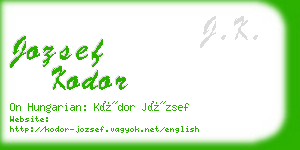 jozsef kodor business card